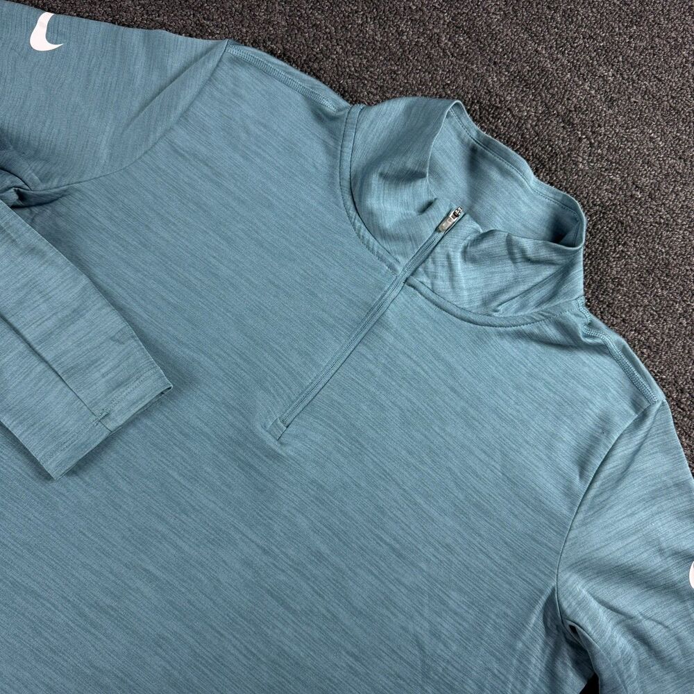 Nike Running Dri-Fit Pullover Quarter Zip Teal Women's Sz L Long Sleeve Shirt